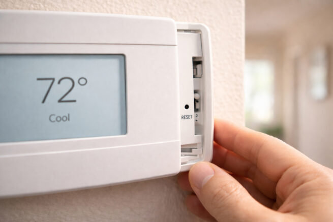 thermostat reset button location